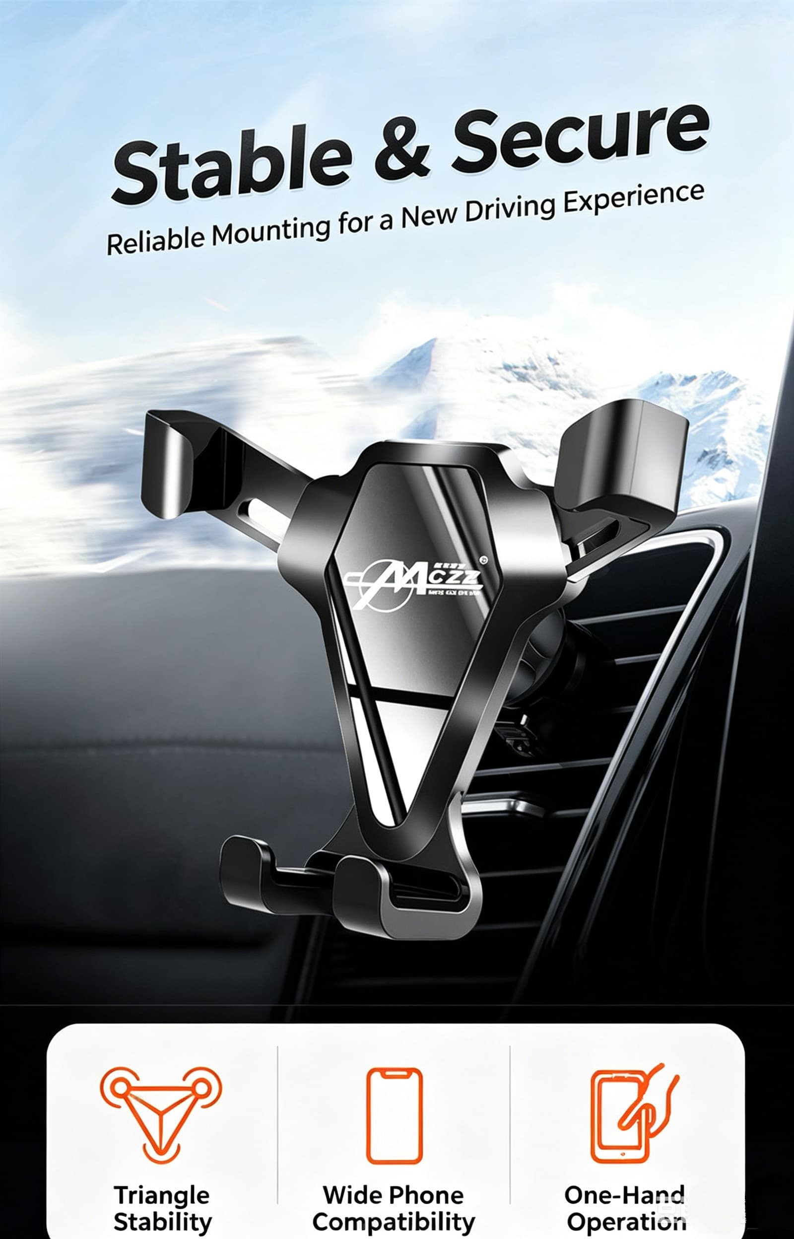 Gravity Car Phone Mount, Suction Cup Multi-functional Universal Cell Phone Holder For Car 1