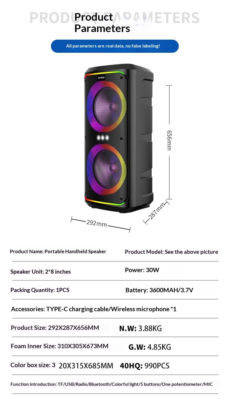 Wireless Bluetooth Speaker With Microphone 3